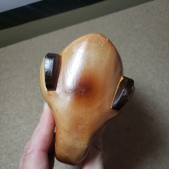 Phillipine Hand-Carved Primitive Wood Tribal Tiki Mug Woman Face Head 4.5" tall - Picture 8 of 8